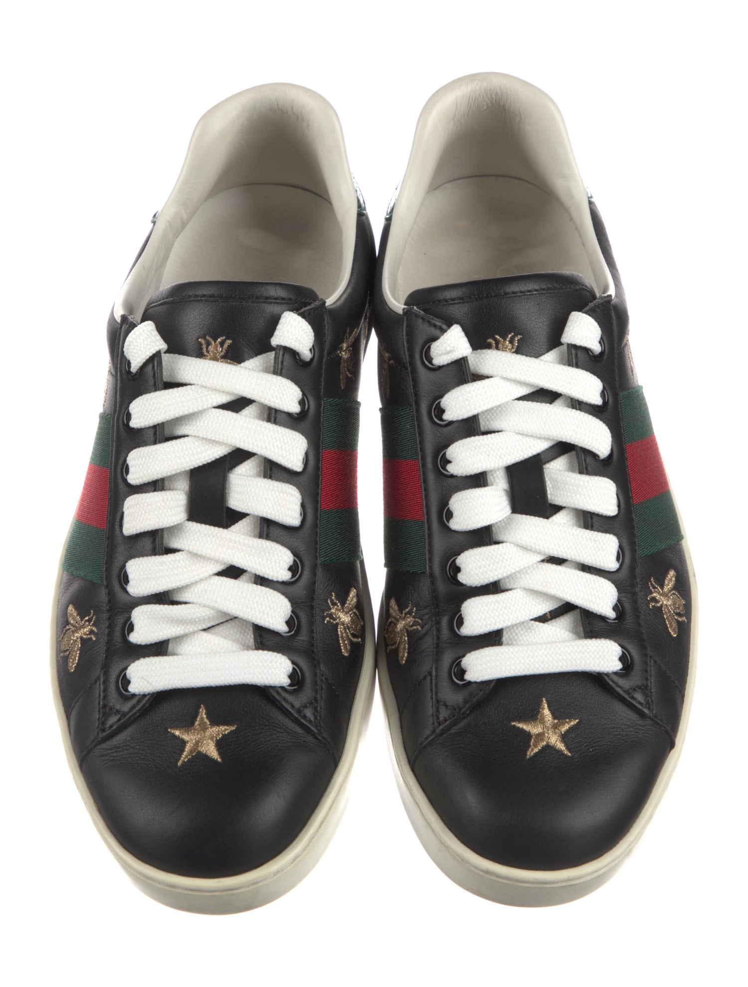 Gucci Web Accent Leather Sneakers